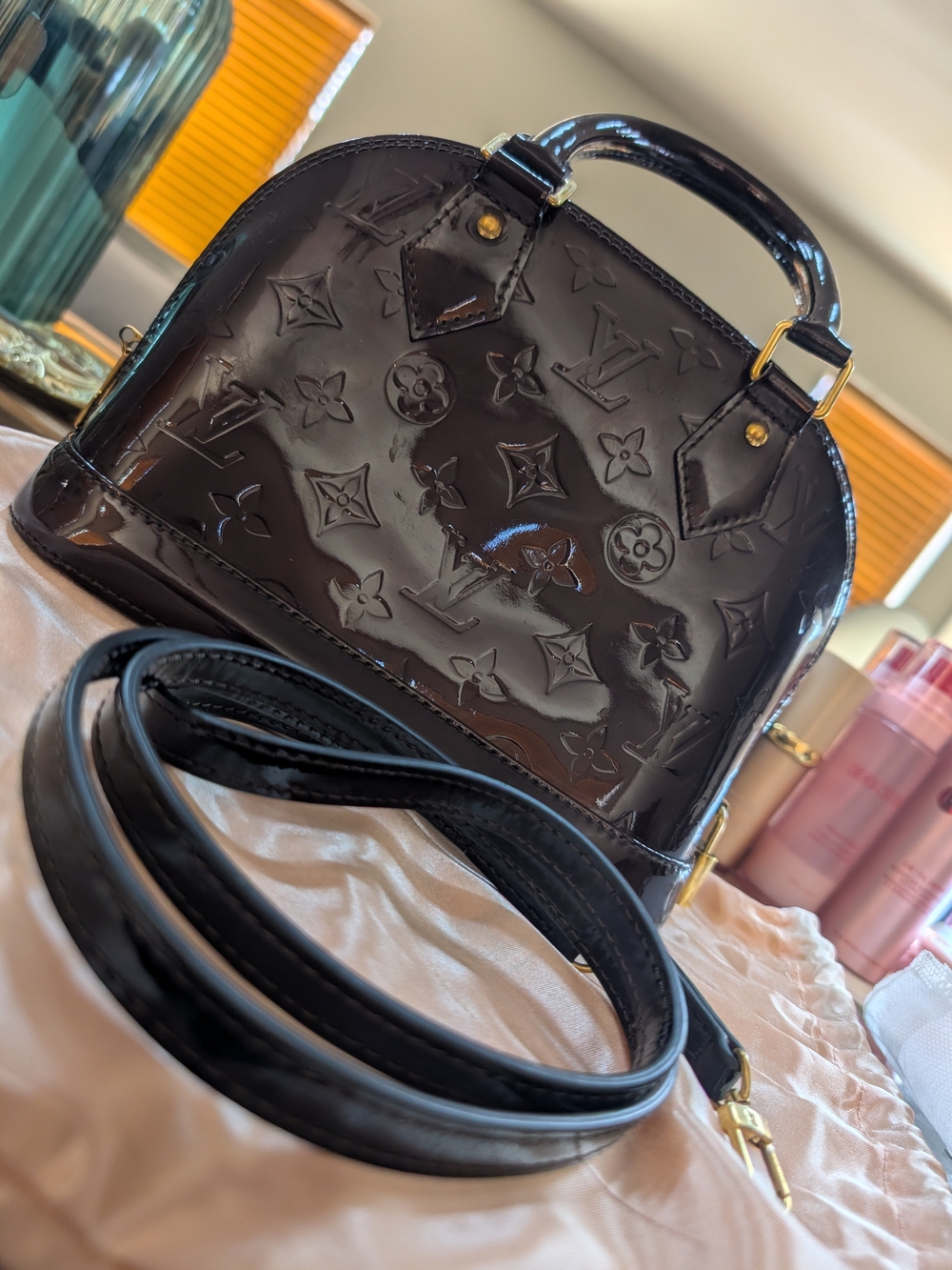 Louis Vuitton Vernis Patent Leather Satchel - Burgundy